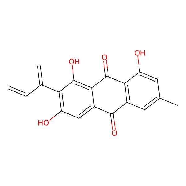 2D Structure of 2-Buta-1,3-dien-2-yl-1,3,8-trihydroxy-6-methylanthracene-9,10-dione 2D Structure of 2-Buta-1,3-dien-2-yl-1,3,8-trihydroxy-6-methylanthracene-9,10-dione