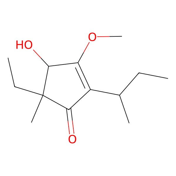 2D Structure of 2-Butan-2-yl-5-ethyl-4-hydroxy-3-methoxy-5-methylcyclopent-2-en-1-one