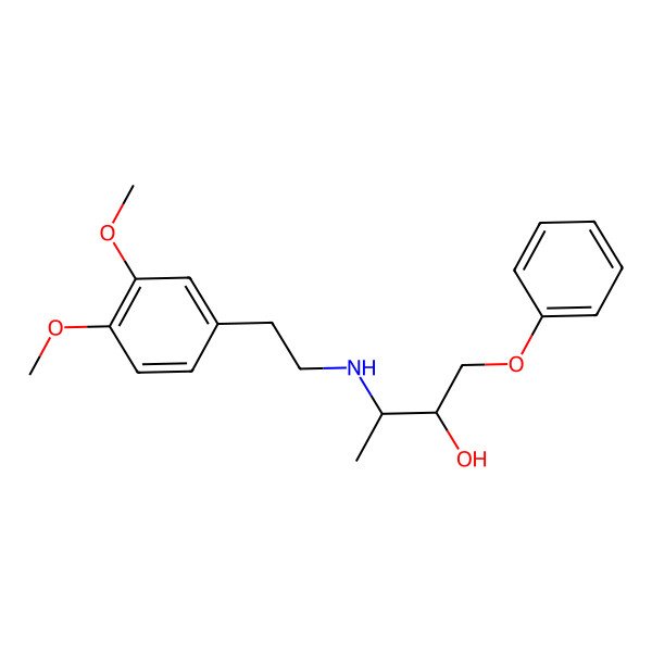 2D Structure of 2-Butanol, 3-((2-(3,4-dimethoxyphenyl)ethyl)amino)-1-phenoxy-, (R*,R*)-
