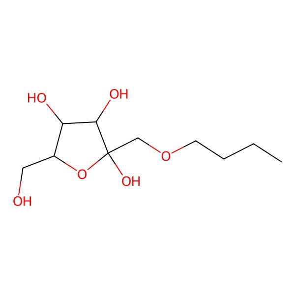 2D Structure of 2-(Butoxymethyl)-5-(hydroxymethyl)oxolane-2,3,4-triol