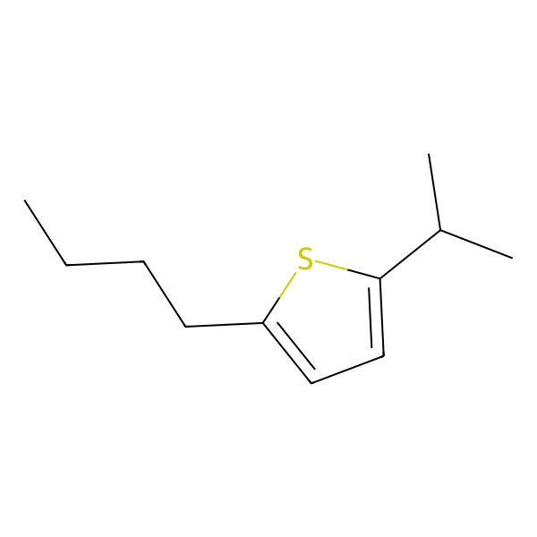 2D Structure of 2-Butyl-5-propan-2-ylthiophene