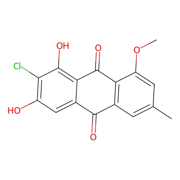 2D Structure of 2-Chloro-1,3-dihydroxy-8-methoxy-6-methylanthracene-9,10-dione