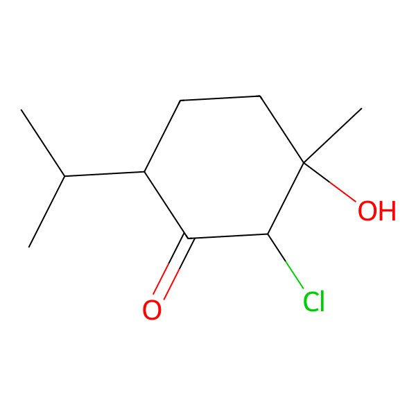 2D Structure of 2-Chloro-3-hydroxy-3-methyl-6-propan-2-ylcyclohexan-1-one
