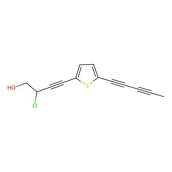 2D Structure of 2-Chloro-4-(5-penta-1,3-diynylthiophen-2-yl)but-3-yn-1-ol