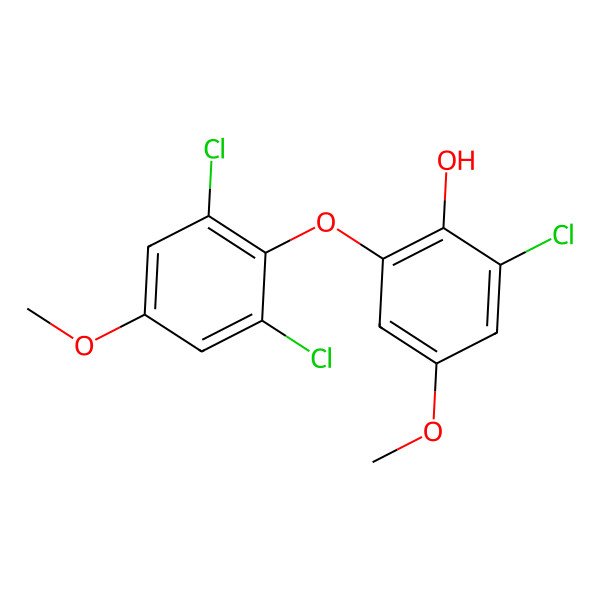 2D Structure of 2-Chloro-6-(2,6-dichloro-4-methoxyphenoxy)-4-methoxyphenol