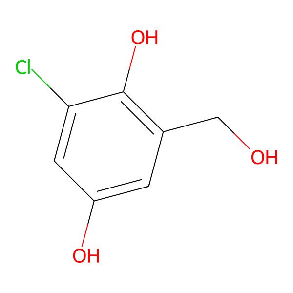 2D Structure of 3-Chloro-2,5-dihydroxybenzyl alcohol