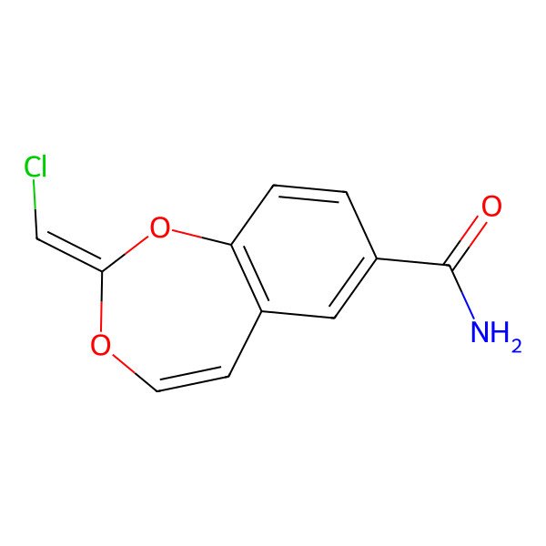 2D Structure of 2-(Chloromethylidene)-1,3-benzodioxepine-7-carboxamide