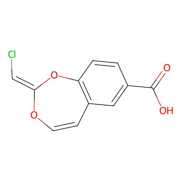 2D Structure of 2-(Chloromethylidene)-1,3-benzodioxepine-7-carboxylic acid