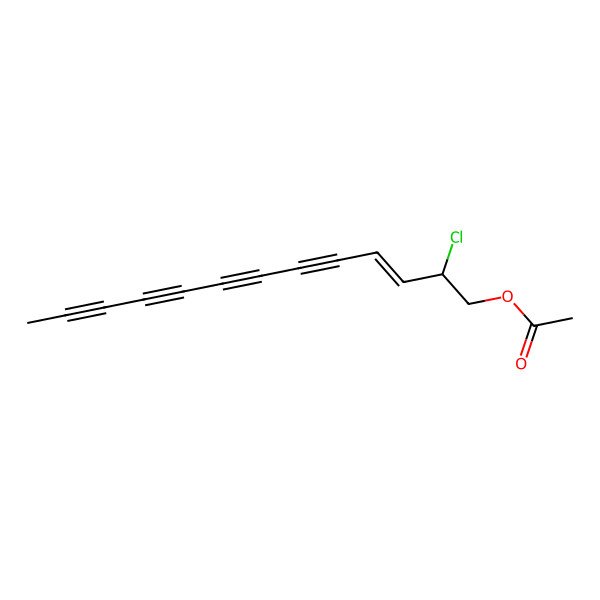 2D Structure of 2-Chlorotridec-3-en-5,7,9,11-tetraynyl acetate