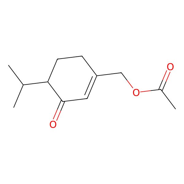 2D Structure of 2-Cyclohexen-1-one, 3-[(acetyloxy)methyl]-6-(1-methylethyl)-