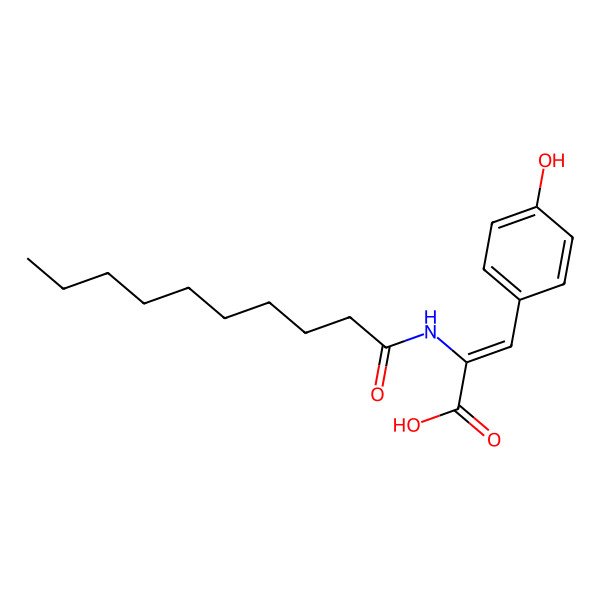 2D Structure of 2-(Decanoylamino)-3-(4-hydroxyphenyl)prop-2-enoic acid