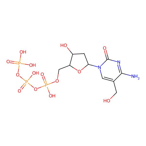2D Structure of 2'-Deoxy-5-hydroxymethylcytidine-5'-triphosphate