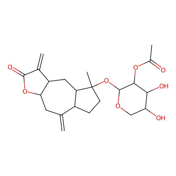 2D Structure of 2-Desoxypleniradin-L-|A-arabinopyranoside, 2-acetate