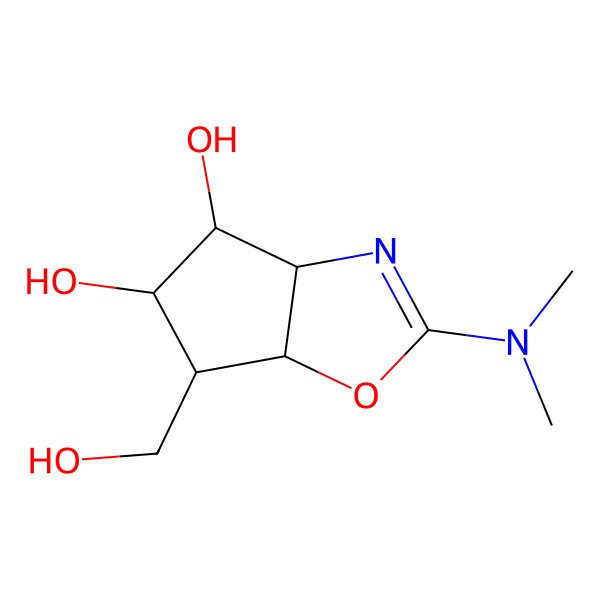 2D Structure of 2-(dimethylamino)-6-(hydroxymethyl)-4,5,6,6a-tetrahydro-3aH-cyclopenta[d][1,3]oxazole-4,5-diol