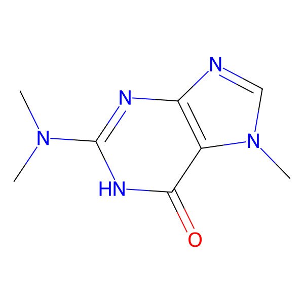 2D Structure of 2-(Dimethylamino)-7-methyl-1H-purin-6(7H)-one