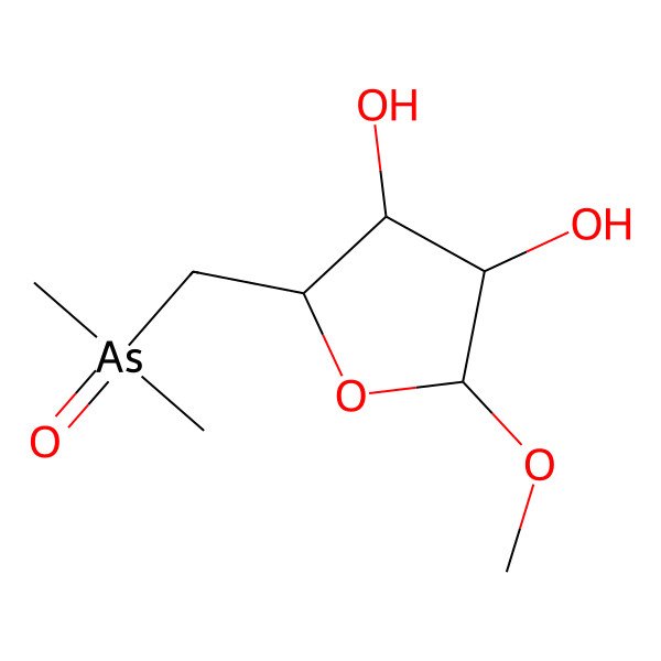 2D Structure of 2-(Dimethylarsorylmethyl)-5-methoxyoxolane-3,4-diol