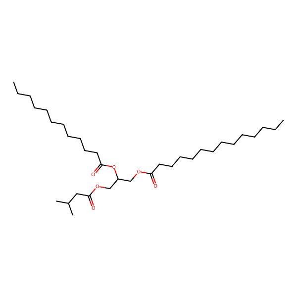 2D Structure of [2-Dodecanoyloxy-3-(3-methylbutanoyloxy)propyl] tetradecanoate