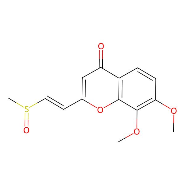 2D Structure of 2-[(E)-2-(Methylsulfinyl)vinyl]-7,8-dimethoxy-4H-1-benzopyran-4-one