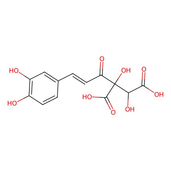 2D Structure of 2-[(E)-3-(3,4-dihydroxyphenyl)prop-2-enoyl]-2,3-dihydroxybutanedioic acid