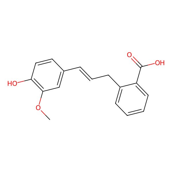 2D Structure of 2-[(E)-3-(4-hydroxy-3-methoxyphenyl)prop-2-enyl]benzoic acid
