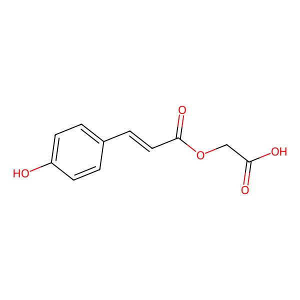 2D Structure of 2-[(E)-3-(4-hydroxyphenyl)prop-2-enoyl]oxyacetic acid
