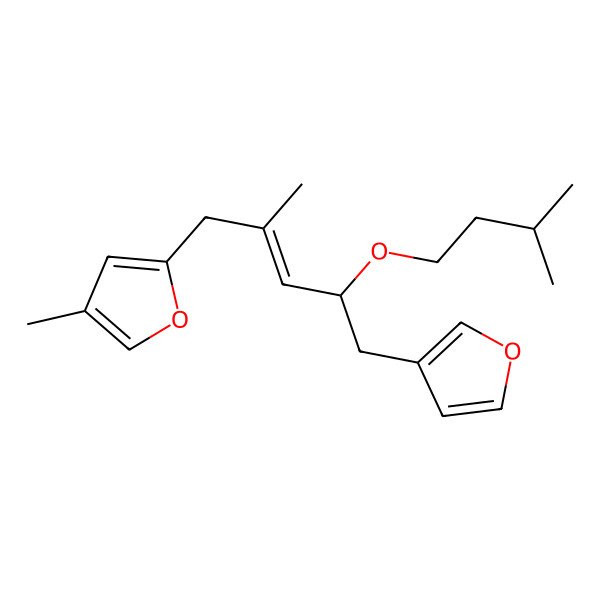 2D Structure of 2-[(E,4S)-5-(furan-3-yl)-2-methyl-4-(3-methylbutoxy)pent-2-enyl]-4-methylfuran