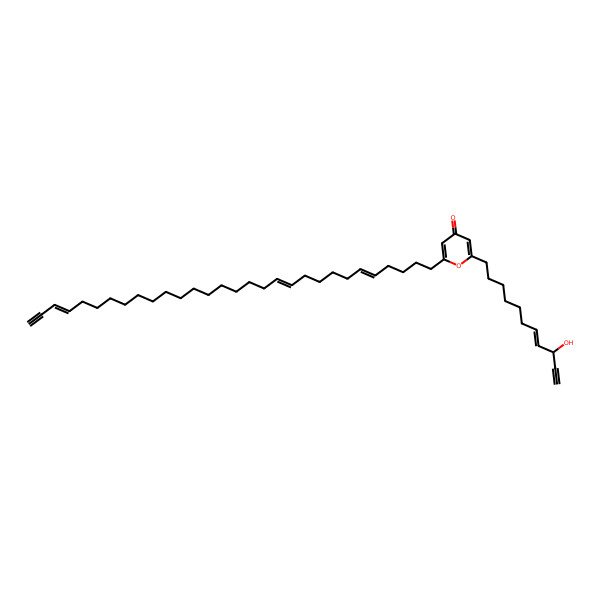 2D Structure of 2-[(E,9R)-9-hydroxyundec-7-en-10-ynyl]-6-[(5Z,11Z,27Z)-triaconta-5,11,27-trien-29-ynyl]pyran-4-one