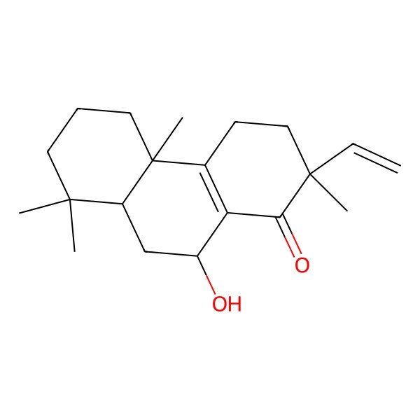 2D Structure of 2-Ethenyl-10-hydroxy-2,4b,8,8-tetramethyl-3,4,5,6,7,8a,9,10-octahydrophenanthren-1-one