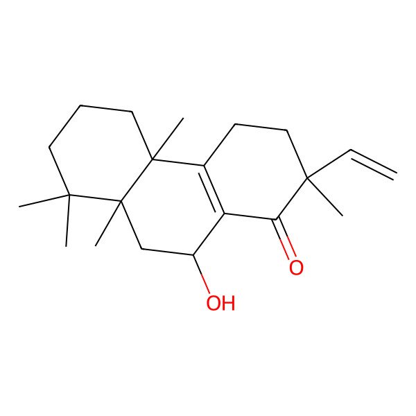 2D Structure of 2-ethenyl-10-hydroxy-2,4b,8,8,8a-pentamethyl-4,5,6,7,9,10-hexahydro-3H-phenanthren-1-one
