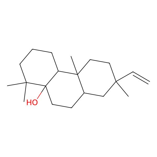 2D Structure of 2-Ethenyl-2,4a,8,8-tetramethyl-1,3,4,4b,5,6,7,9,10,10a-decahydrophenanthren-8a-ol