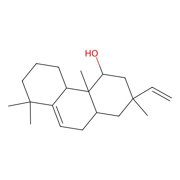 2D Structure of 2-ethenyl-2,4a,8,8-tetramethyl-3,4,4b,5,6,7,10,10a-octahydro-1H-phenanthren-4-ol
