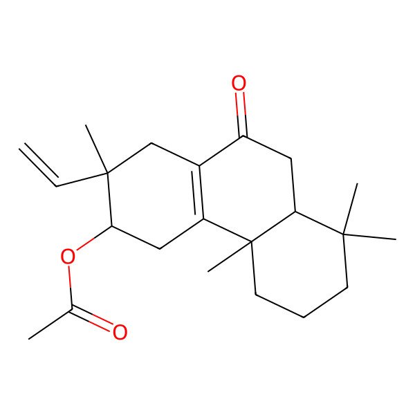 2D Structure of (2-Ethenyl-2,4b,8,8-tetramethyl-10-oxo-1,3,4,5,6,7,8a,9-octahydrophenanthren-3-yl) acetate