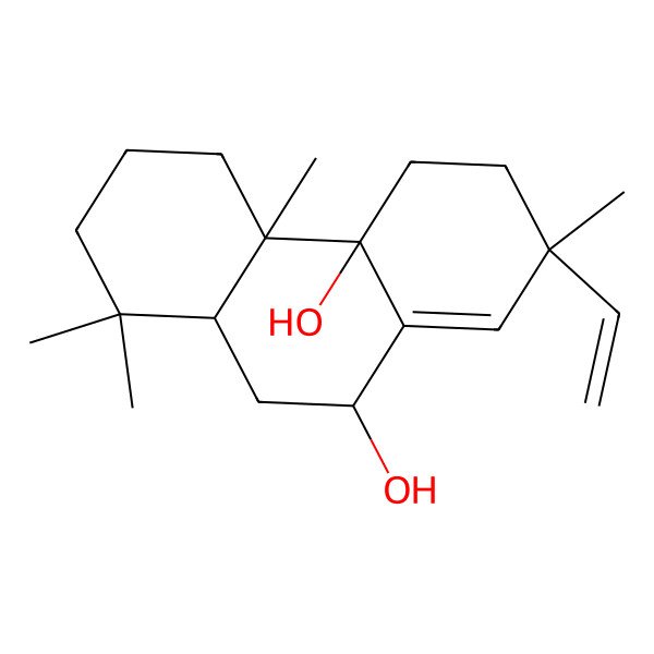 2D Structure of 2-Ethenyl-2,4b,8,8-tetramethyl-3,4,5,6,7,8a,9,10-octahydrophenanthrene-4a,10-diol