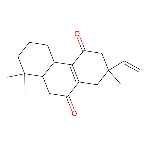 2D Structure of 2-Ethenyl-2,8,8-trimethyl-1,3,4b,5,6,7,8a,9-octahydrophenanthrene-4,10-dione