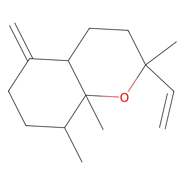 2D Structure of 2-Ethenyl-2,8,8a-trimethyl-5-methylidene-3,4,4a,6,7,8-hexahydrochromene