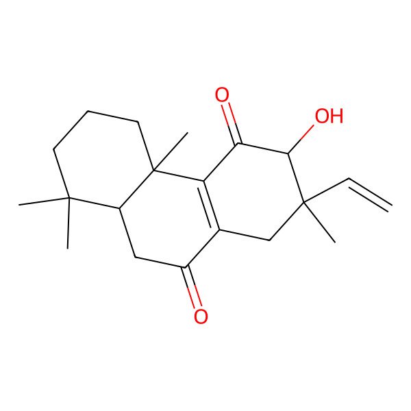 2D Structure of 2-ethenyl-3-hydroxy-2,4b,8,8-tetramethyl-3,5,6,7,8a,9-hexahydro-1H-phenanthrene-4,10-dione