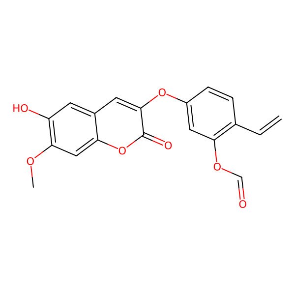 2D Structure of [2-Ethenyl-5-(6-hydroxy-7-methoxy-2-oxochromen-3-yl)oxyphenyl] formate