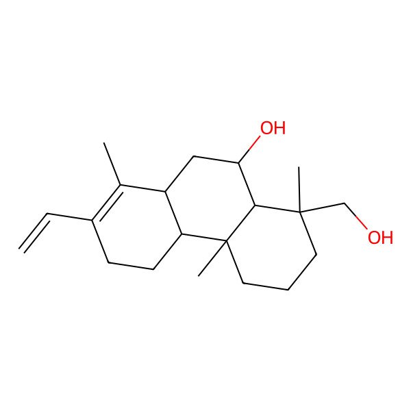 2D Structure of 2-Ethenyl-8-(hydroxymethyl)-1,4b,8-trimethyl-3,4,4a,5,6,7,8a,9,10,10a-decahydrophenanthren-9-ol 2D Structure of 2-Ethenyl-8-(hydroxymethyl)-1,4b,8-trimethyl-3,4,4a,5,6,7,8a,9,10,10a-decahydrophenanthren-9-ol