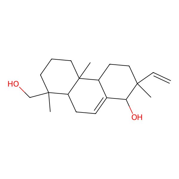 2D Structure of 2-ethenyl-8-(hydroxymethyl)-2,4b,8-trimethyl-3,4,4a,5,6,7,8a,9-octahydro-1H-phenanthren-1-ol