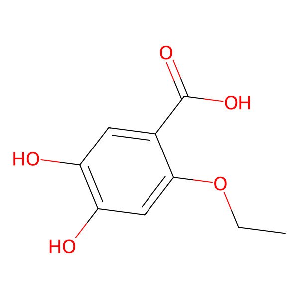 2D Structure of 2-Ethoxy-4,5-dihydroxybenzoic acid