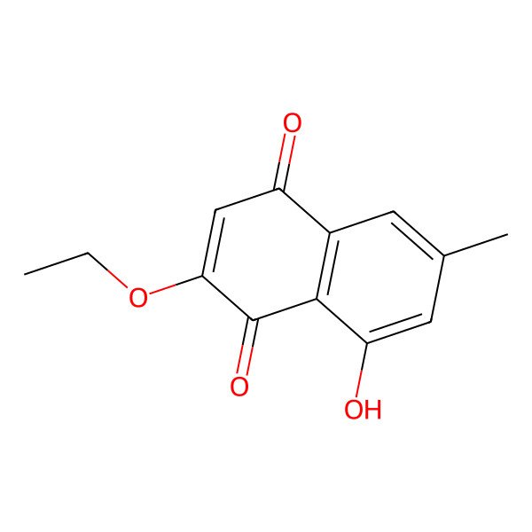 2D Structure of 2-Ethoxy-8-hydroxy-6-methylnaphthalene-1,4-dione