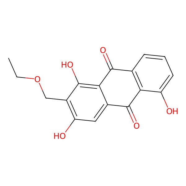 2D Structure of 2-(Ethoxymethyl)-1,3,5-trihydroxyanthracene-9,10-dione