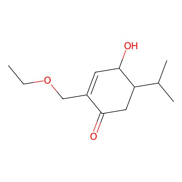 2D Structure of 2-(Ethoxymethyl)-4-hydroxy-5-propan-2-ylcyclohex-2-en-1-one 2D Structure of 2-(Ethoxymethyl)-4-hydroxy-5-propan-2-ylcyclohex-2-en-1-one