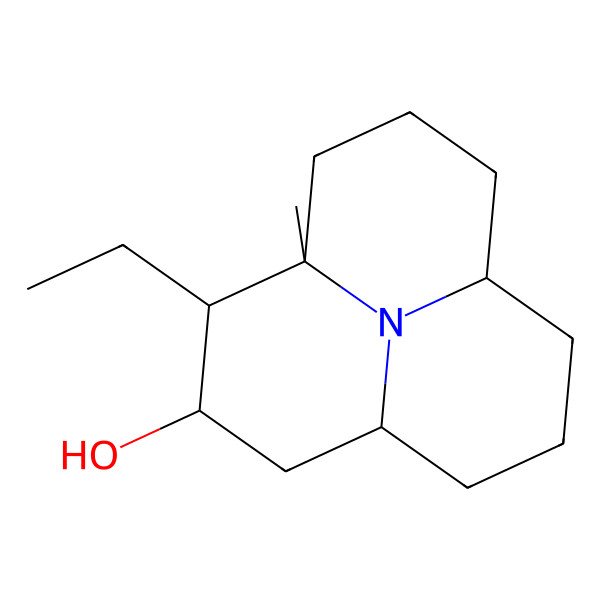 2D Structure of 2-Ethyl-1-methyl-13-azatricyclo[7.3.1.05,13]tridecan-3-ol