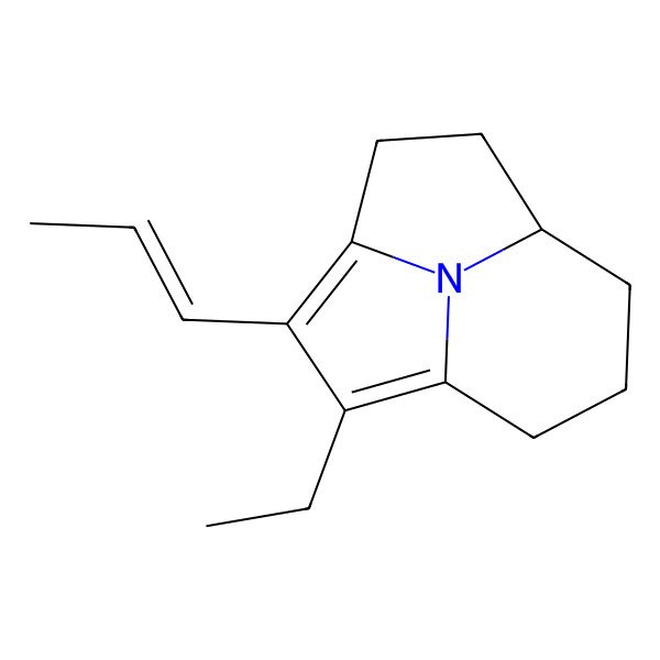 2D Structure of 2-Ethyl-3-prop-1-enyl-11-azatricyclo[5.3.1.04,11]undeca-1,3-diene