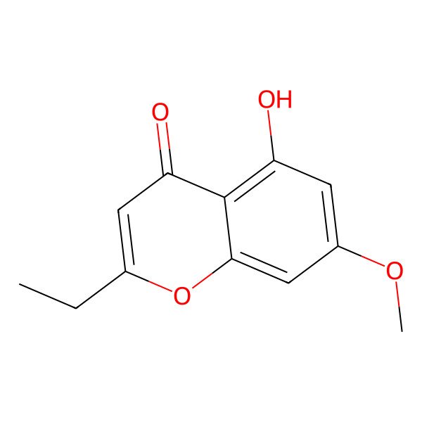 2D Structure of 2-Ethyl-5-hydroxy-7-methoxy-4H-1-benzopyran-4-one