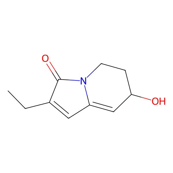 2D Structure of 2-ethyl-7-hydroxy-6,7-dihydro-5H-indolizin-3-one
