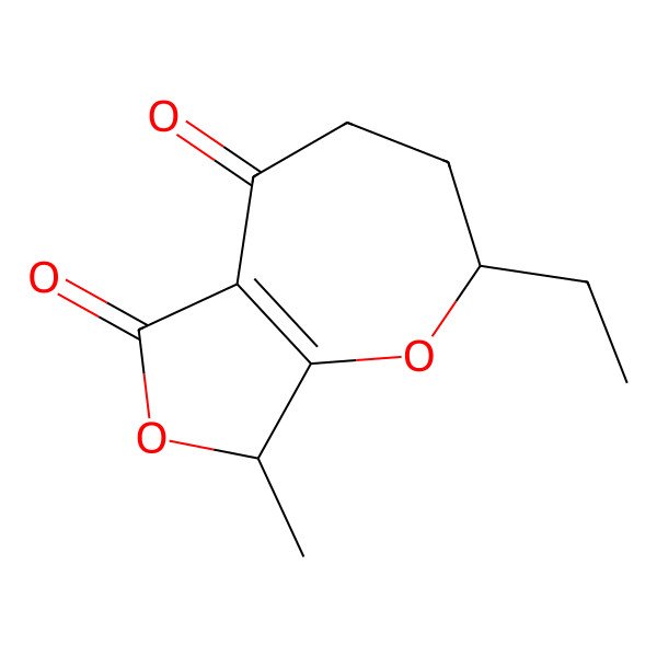 2D Structure of 2-Ethyl-8-methyl-2,3,4,8-tetrahydrofuro[3,4-b]oxepine-5,6-dione
