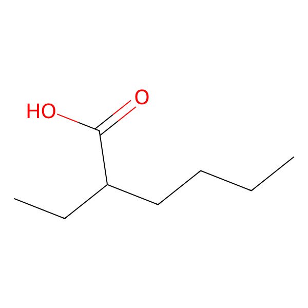 2D Structure of 2-Ethylhexanoic acid