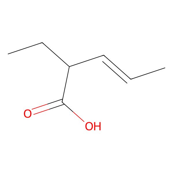 2D Structure of 2-Ethylpent-3-enoic acid